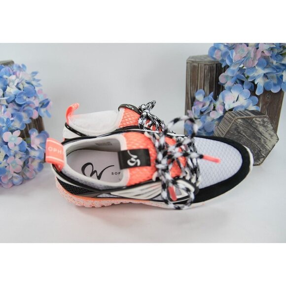 Sophia Webster Fly By Black Orange Neoprene Patent Leather Sneakers Size 37 NIB - Picture 4 of 9